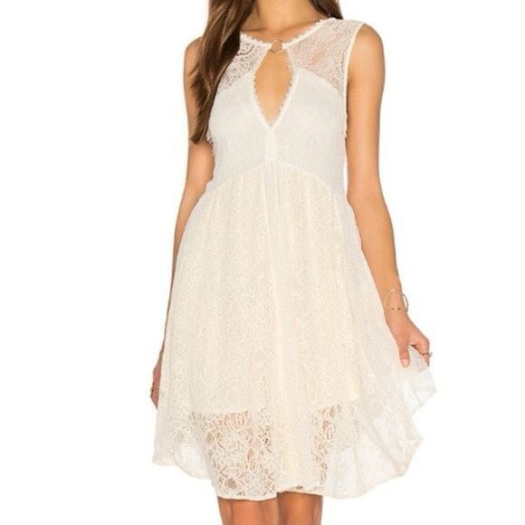 ✨FREE PEOPLE Don't You Dare Sz Medium Dress in Neutral Combo✨ - Picture 3 of 15